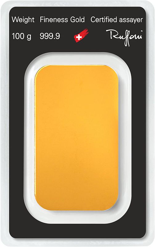 100g Au 999.9 Classico_retro Investiční zlato, Slitek Argor Heraeus 100 g