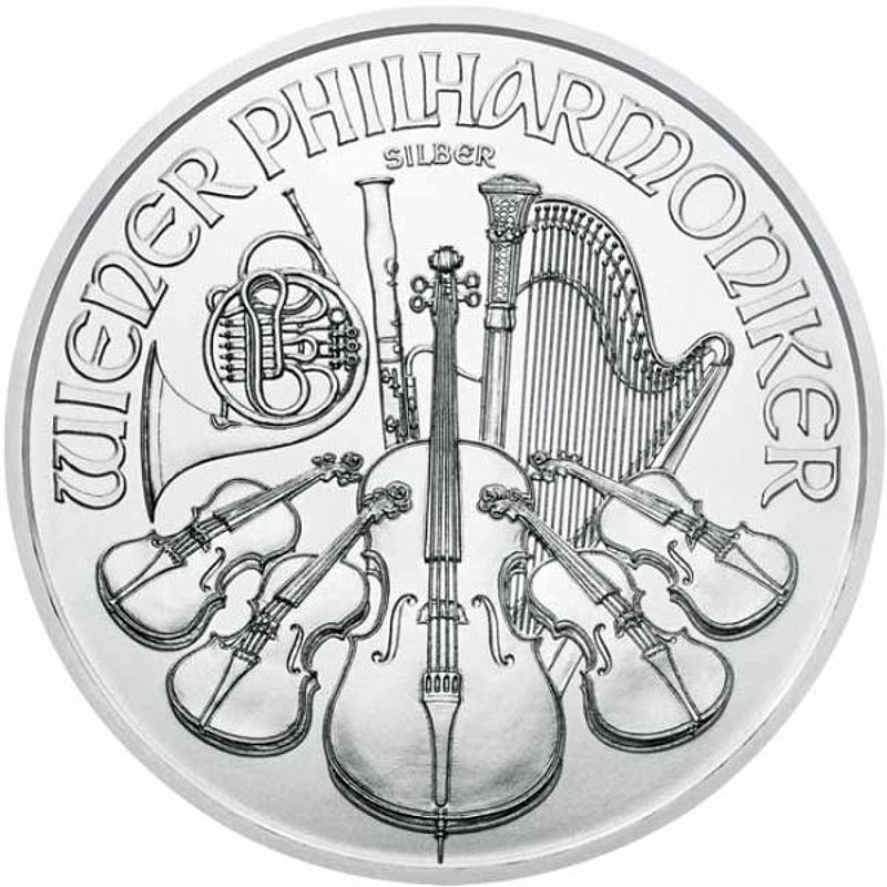 Filahrmoniker stribro 2 Investiční stříbrná mince 1,5EUR Wiener Philharmoniker 1 OZ 2021